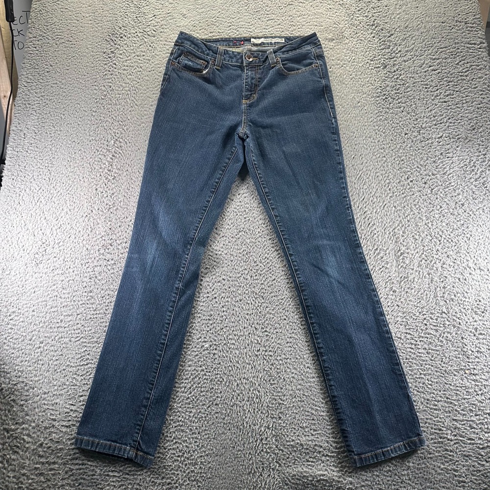DKNY Jeans Womens 10 Blue Cotton Denim Skinny Workwear Utility Faded Dark Wash